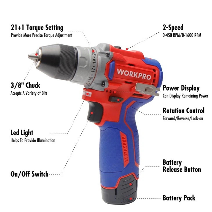 12V 10MM Li-ion Brushless Drill