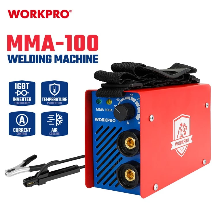 WP420045-1 WORKPRO WP420045 MMA-100 welding machine with electrode holder and ground clamp