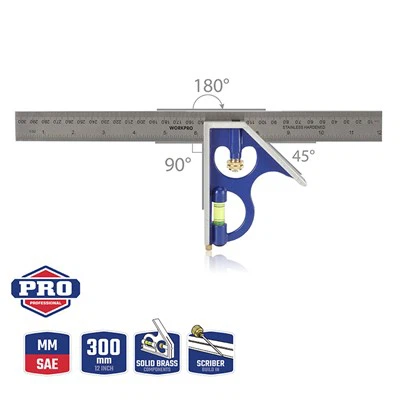 300mm(12") ALUMINUM COMBINATION SQUARE